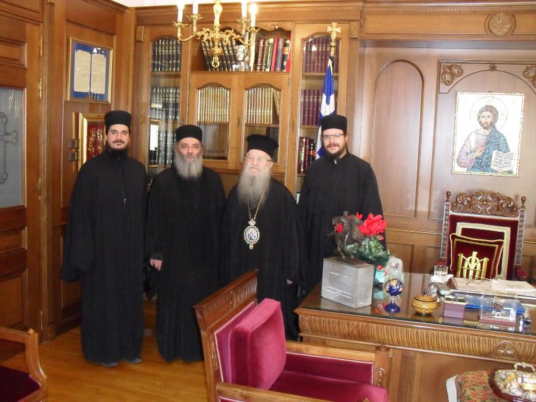 Архимандритот Партениј на средба со солунскиот митрополит Антим